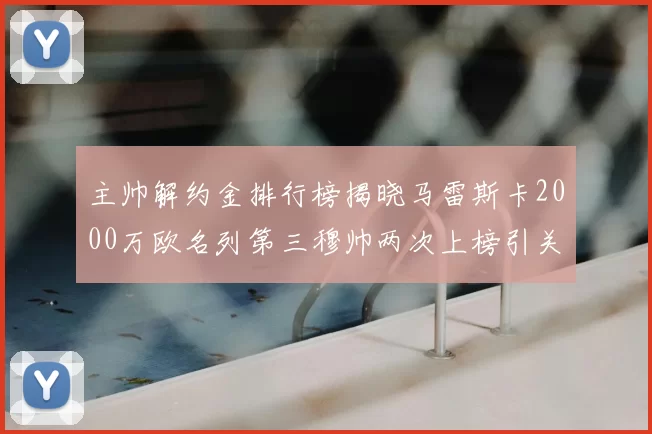 主帅解约金排行榜揭晓马雷斯卡2000万欧名列第三穆帅两次上榜引关注