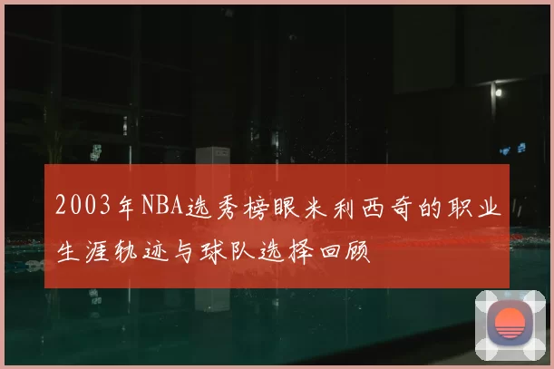 2003年NBA选秀榜眼米利西奇的职业生涯轨迹与球队选择回顾
